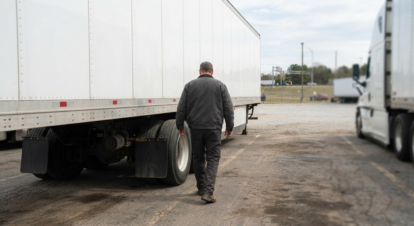 A driver in the cab